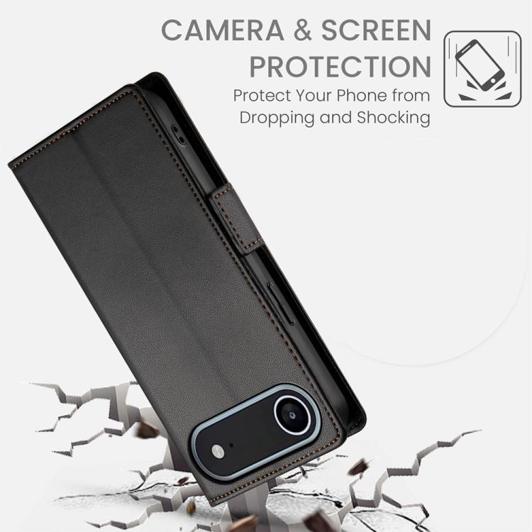 For iPhone Air Side Buckle Magnetic Frosted Leather Phone Case
