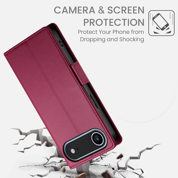 For iPhone Air Side Buckle Magnetic Frosted Leather Phone Case