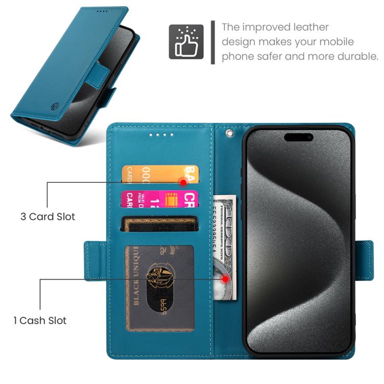 For iPhone Air Side Buckle Magnetic Frosted Leather Phone Case