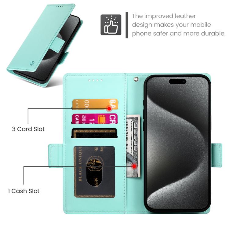 For iPhone Air Side Buckle Magnetic Frosted Leather Phone Case