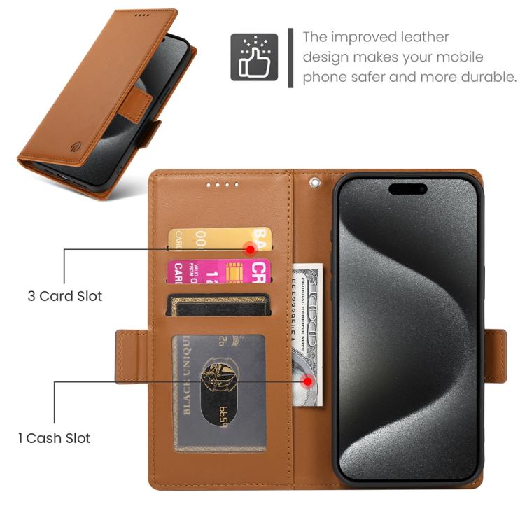 For iPhone Air Side Buckle Magnetic Frosted Leather Phone Case