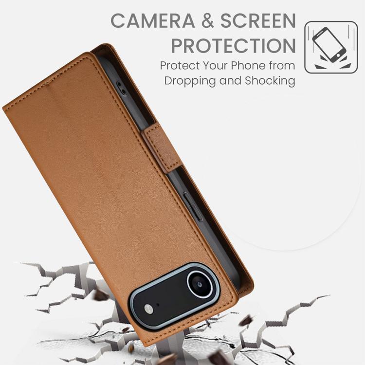 For iPhone Air Side Buckle Magnetic Frosted Leather Phone Case