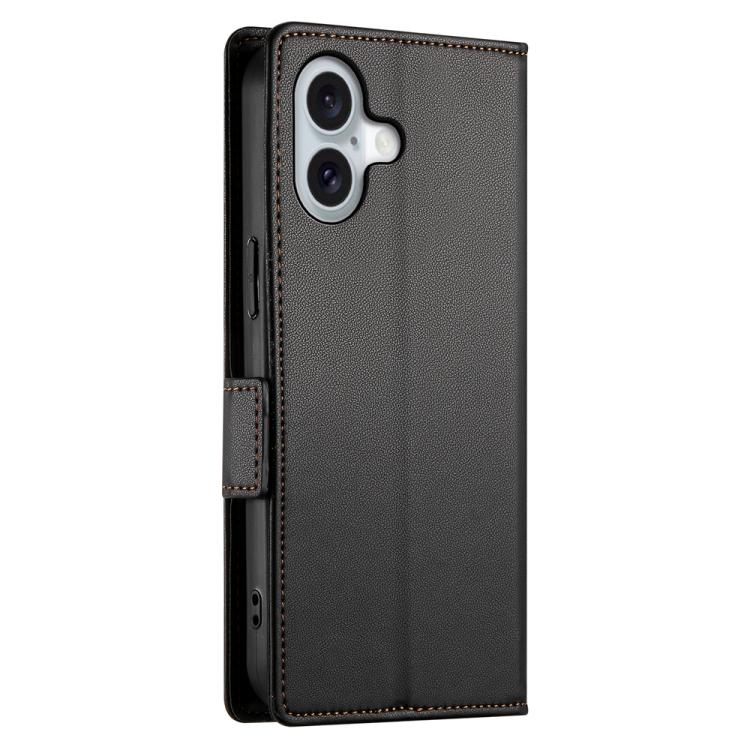 For iPhone 17 Side Buckle Magnetic Frosted Leather Phone Case