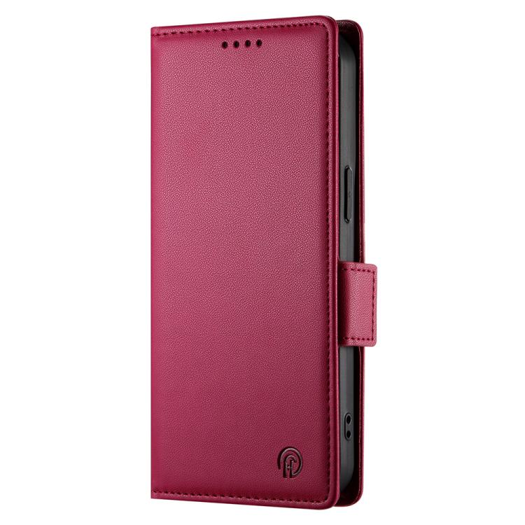 For iPhone 17 Side Buckle Magnetic Frosted Leather Phone Case