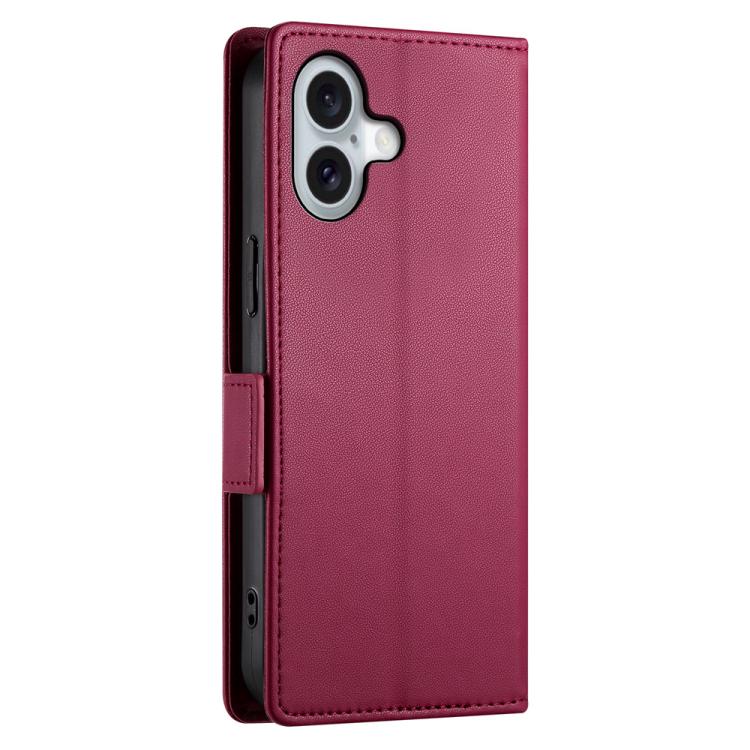 For iPhone 17 Side Buckle Magnetic Frosted Leather Phone Case