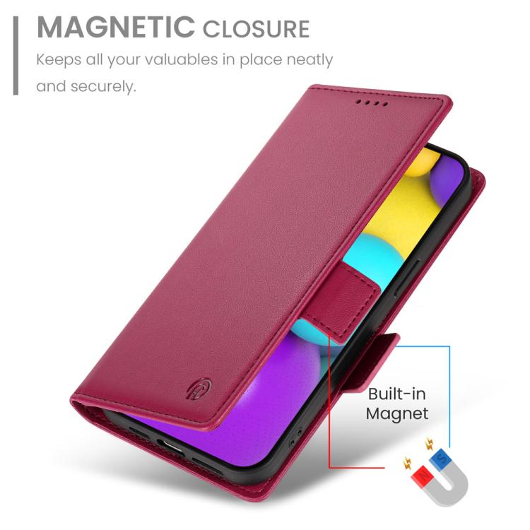 For iPhone 17 Side Buckle Magnetic Frosted Leather Phone Case
