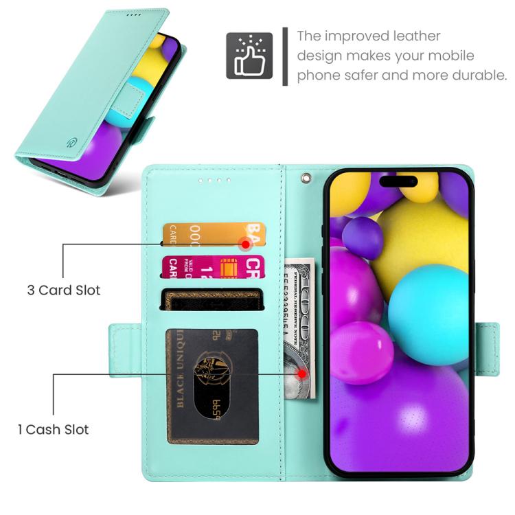For iPhone 17 Side Buckle Magnetic Frosted Leather Phone Case