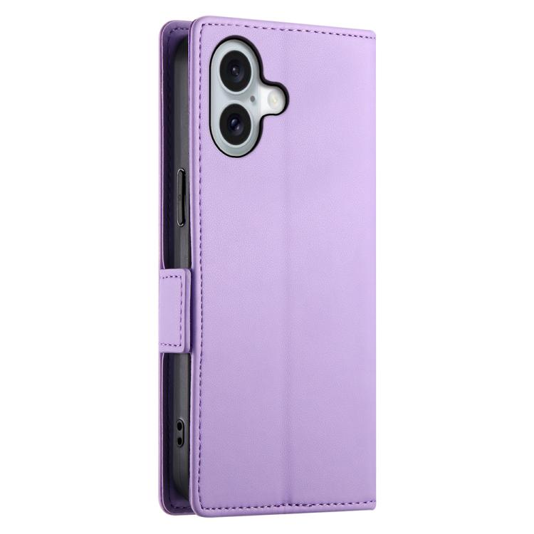 For iPhone 17 Side Buckle Magnetic Frosted Leather Phone Case
