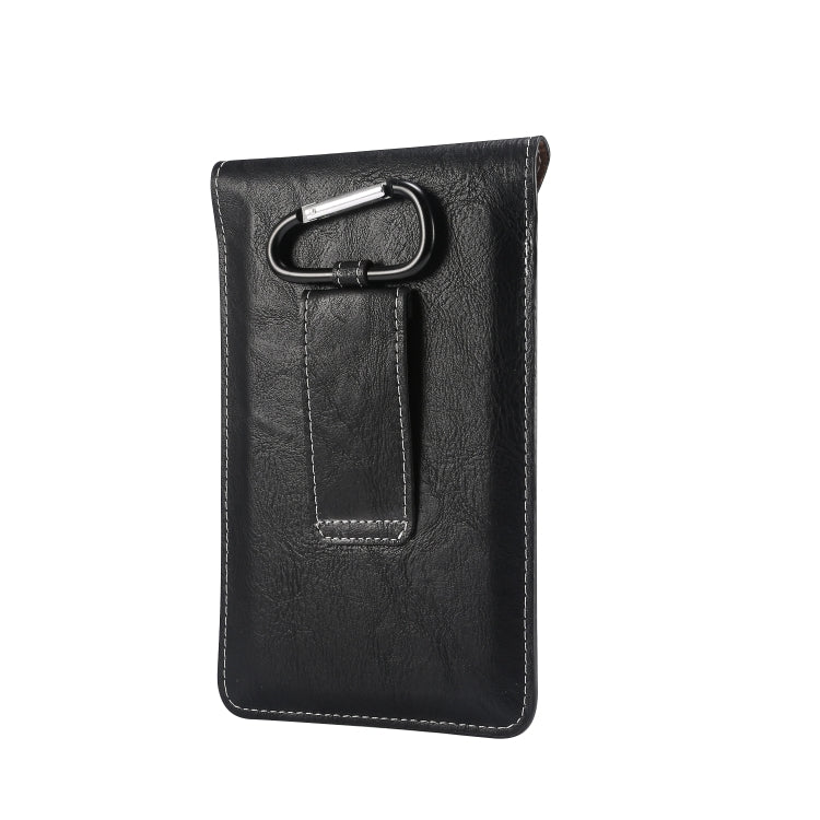 For iPhone 11 Pro Max Elephant Texture Men Leisure Simple Universal Mobile Phone Waist Pack Leather Case with Card Slot, Suitable for 5.5-6.5 inch Smartphones