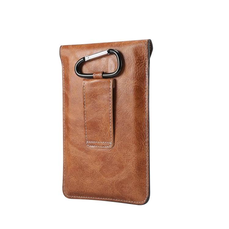 For iPhone 11 Pro Max Elephant Texture Men Leisure Simple Universal Mobile Phone Waist Pack Leather Case with Card Slot, Suitable for 5.5-6.5 inch Smartphones