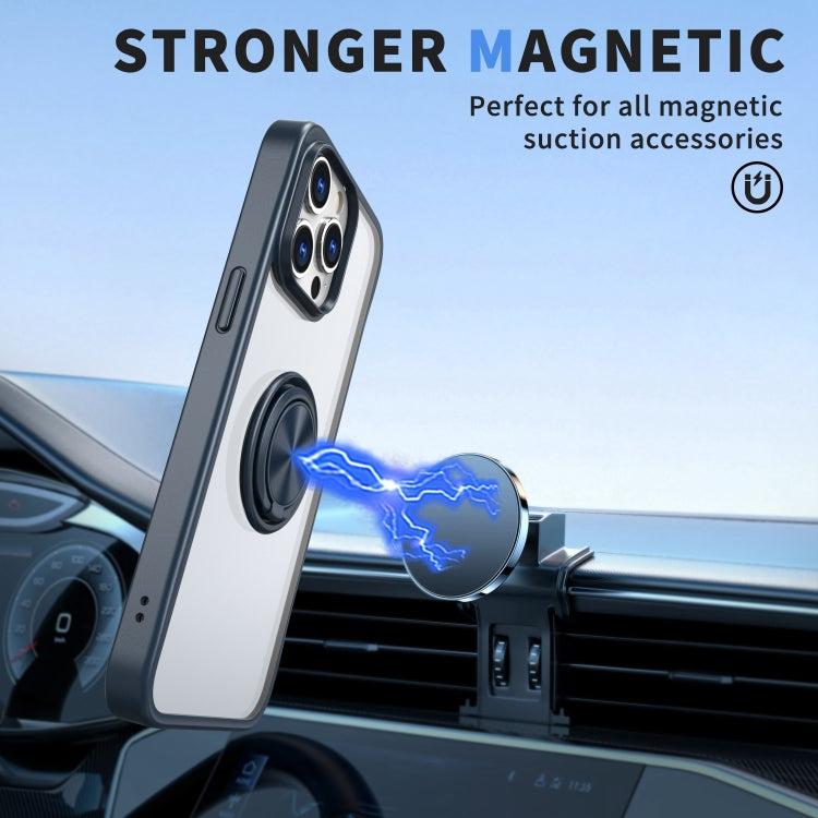 For iPhone 15 Pro Ring Holder PC Hybrid TPU Phone Case
