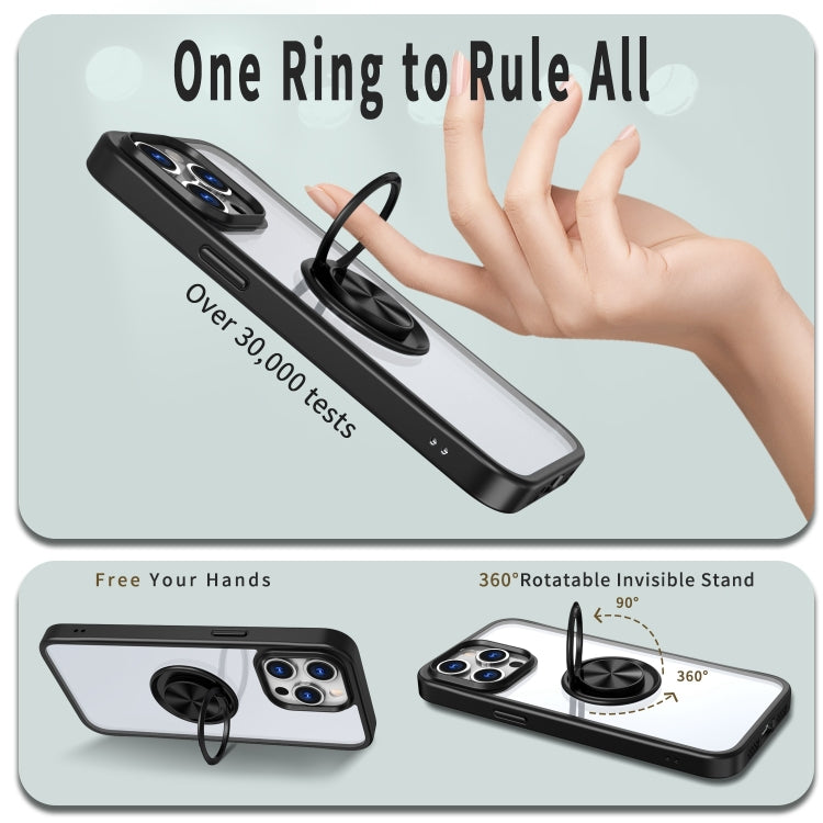 For iPhone 15 Ring Holder PC Hybrid TPU Phone Case