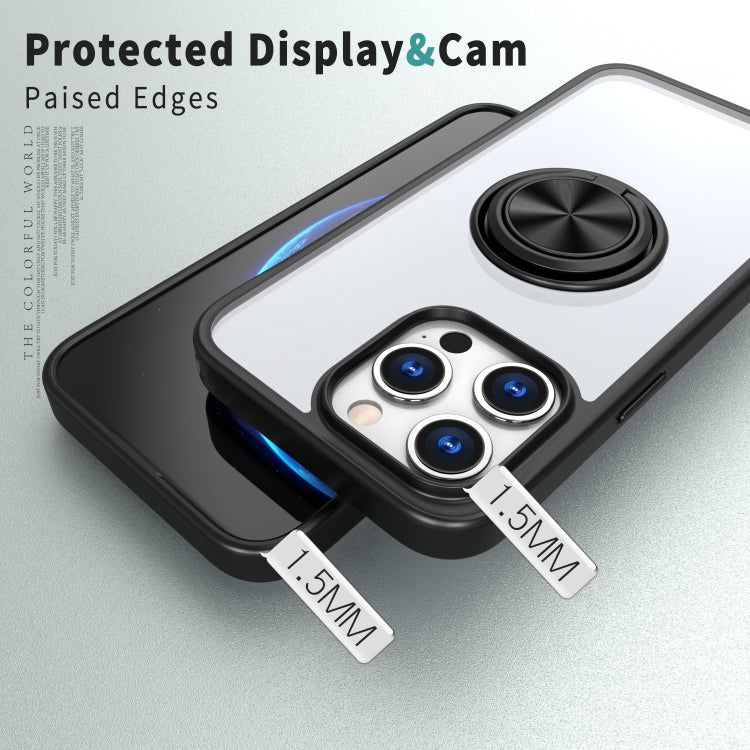 For iPhone 14 Ring Holder PC Hybrid TPU Phone Case
