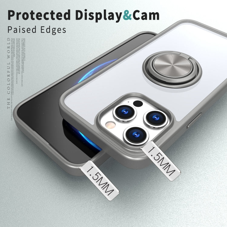 For iPhone 14 Pro Ring Holder PC Hybrid TPU Phone Case