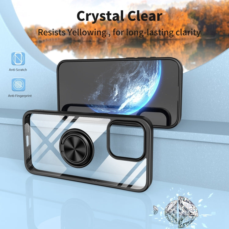 For iPhone 13 Pro Ring Holder PC Hybrid TPU Phone Case