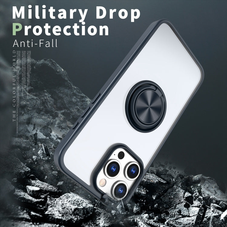 For iPhone 13 Pro Ring Holder PC Hybrid TPU Phone Case