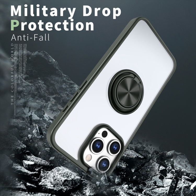 For iPhone 13 Pro Ring Holder PC Hybrid TPU Phone Case
