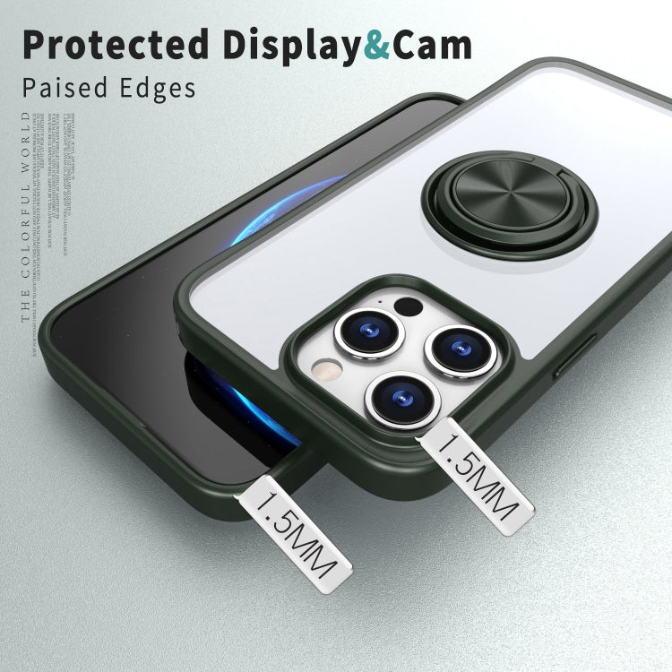 For iPhone 12 Ring Holder PC Hybrid TPU Phone Case