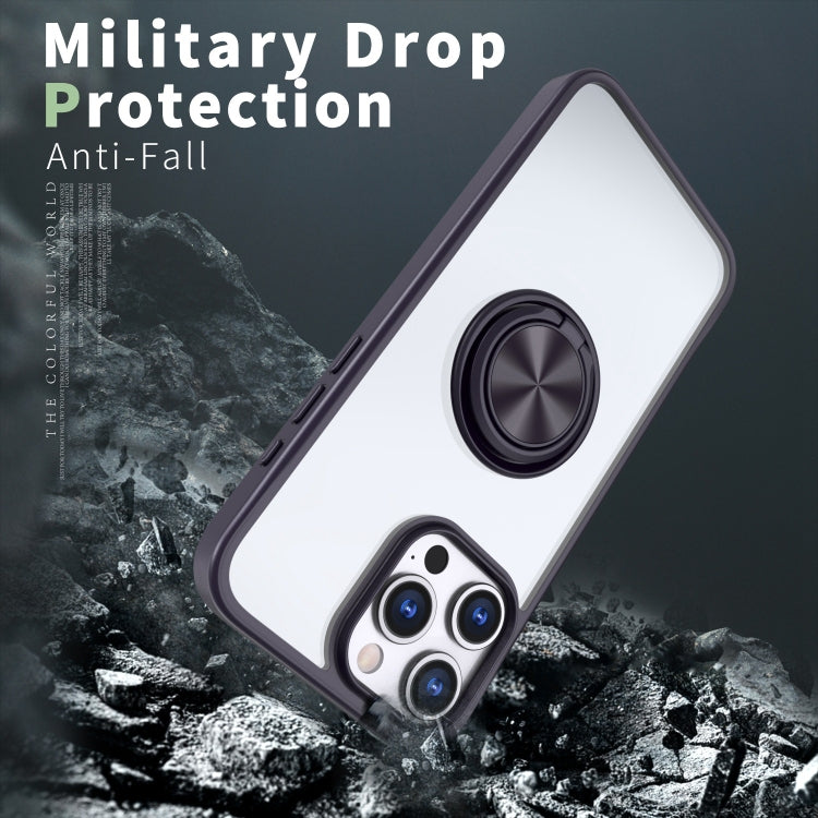 For iPhone 12 Pro Ring Holder PC Hybrid TPU Phone Case