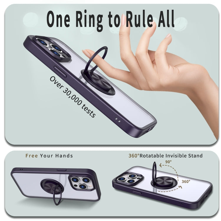 For iPhone 11 Pro Ring Holder PC Hybrid TPU Phone Case