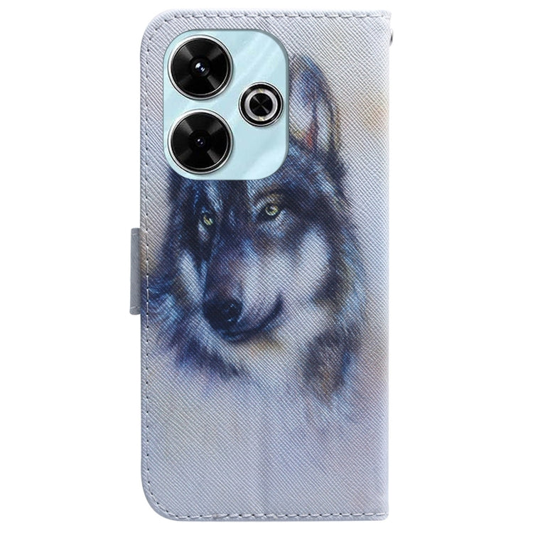 For Xiaomi Poco M6 4G Coloured Drawing Flip Leather Phone Case