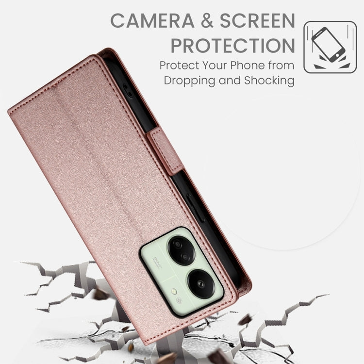 For Xiaomi Redmi 13C 4G / Redmi 13R Side Buckle Magnetic Frosted Leather Phone Case
