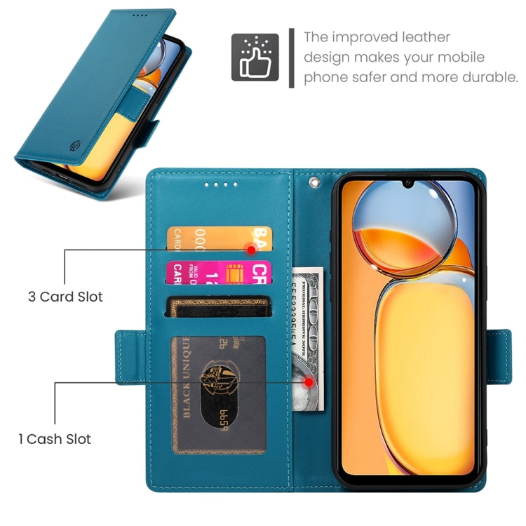 For Xiaomi Redmi 13C 4G / Redmi 13R Side Buckle Magnetic Frosted Leather Phone Case