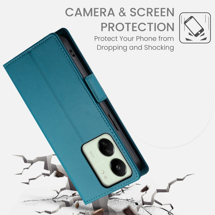 For Xiaomi Redmi 13C 4G / Redmi 13R Side Buckle Magnetic Frosted Leather Phone Case