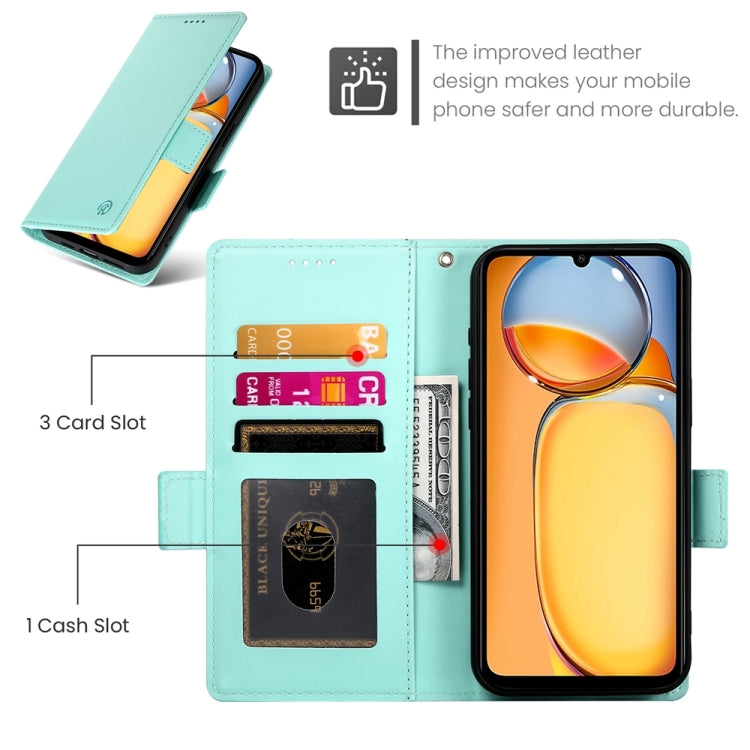 For Xiaomi Redmi 13C 4G / Redmi 13R Side Buckle Magnetic Frosted Leather Phone Case
