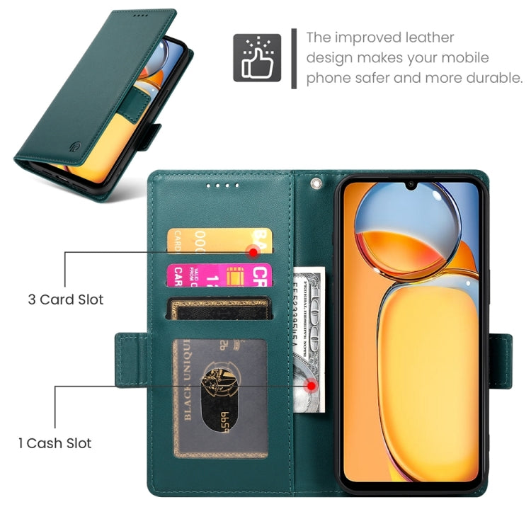 For Xiaomi Redmi 13C 4G / Redmi 13R Side Buckle Magnetic Frosted Leather Phone Case