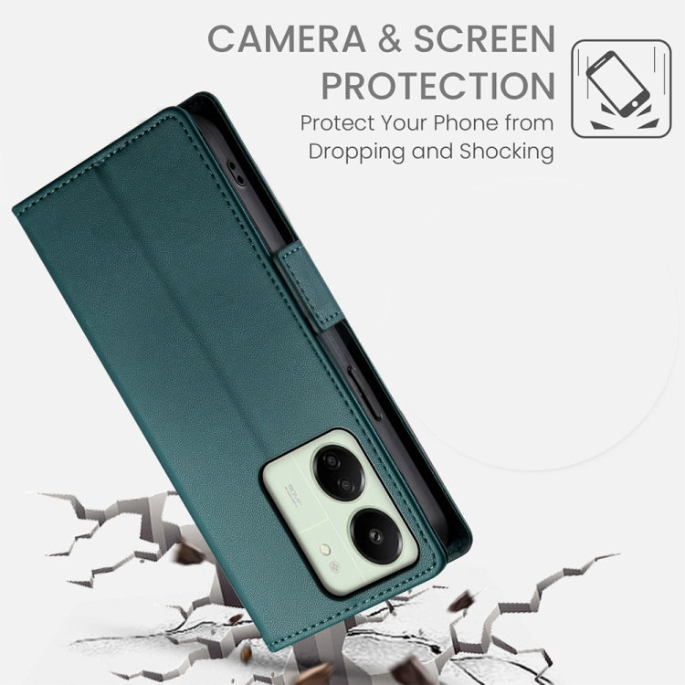 For Xiaomi Redmi 13C 4G / Redmi 13R Side Buckle Magnetic Frosted Leather Phone Case
