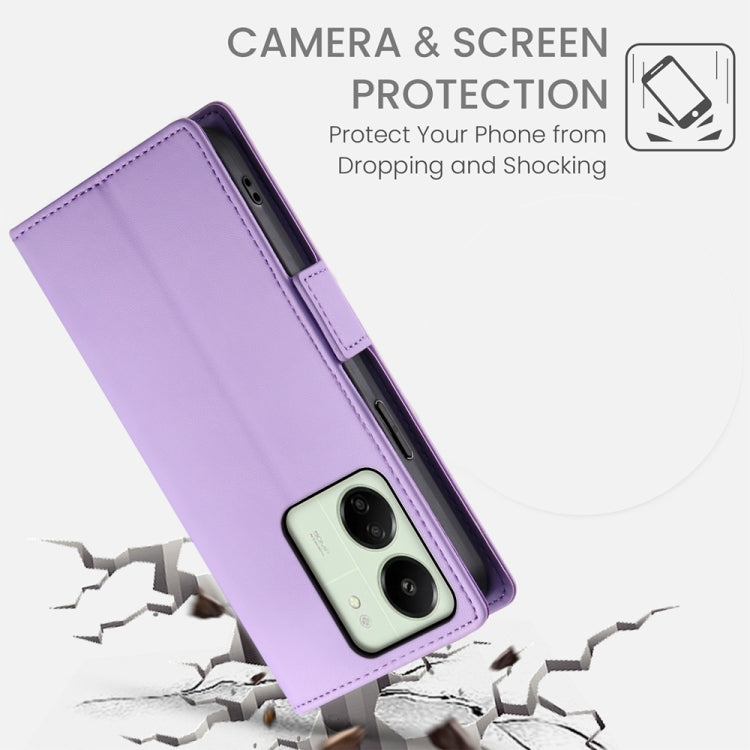 For Xiaomi Redmi 13C 4G / Redmi 13R Side Buckle Magnetic Frosted Leather Phone Case