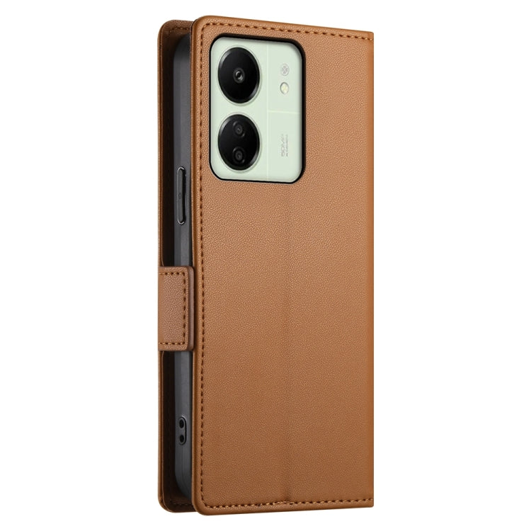 For Xiaomi Redmi 13C 4G / Redmi 13R Side Buckle Magnetic Frosted Leather Phone Case