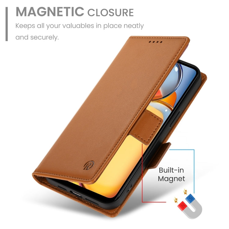 For Xiaomi Redmi 13C 4G / Redmi 13R Side Buckle Magnetic Frosted Leather Phone Case