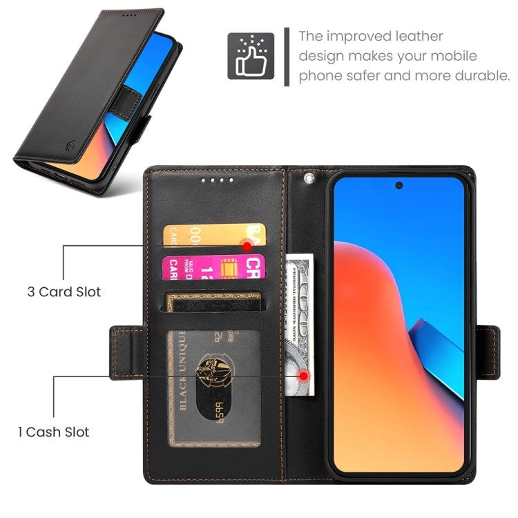 For Xiaomi Redmi 12 4G/5G / Note 12R Side Buckle Magnetic Frosted Leather Phone Case
