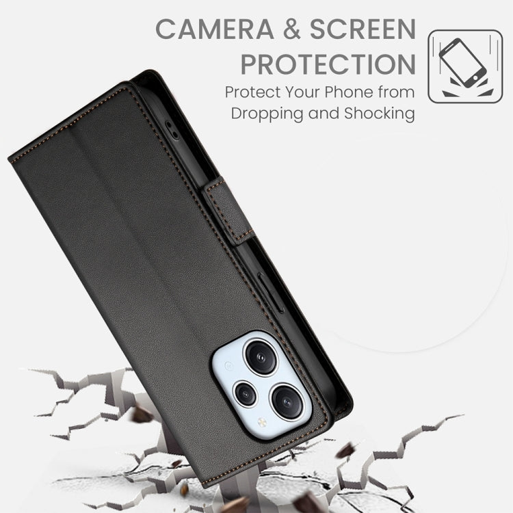 For Xiaomi Redmi 12 4G/5G / Note 12R Side Buckle Magnetic Frosted Leather Phone Case