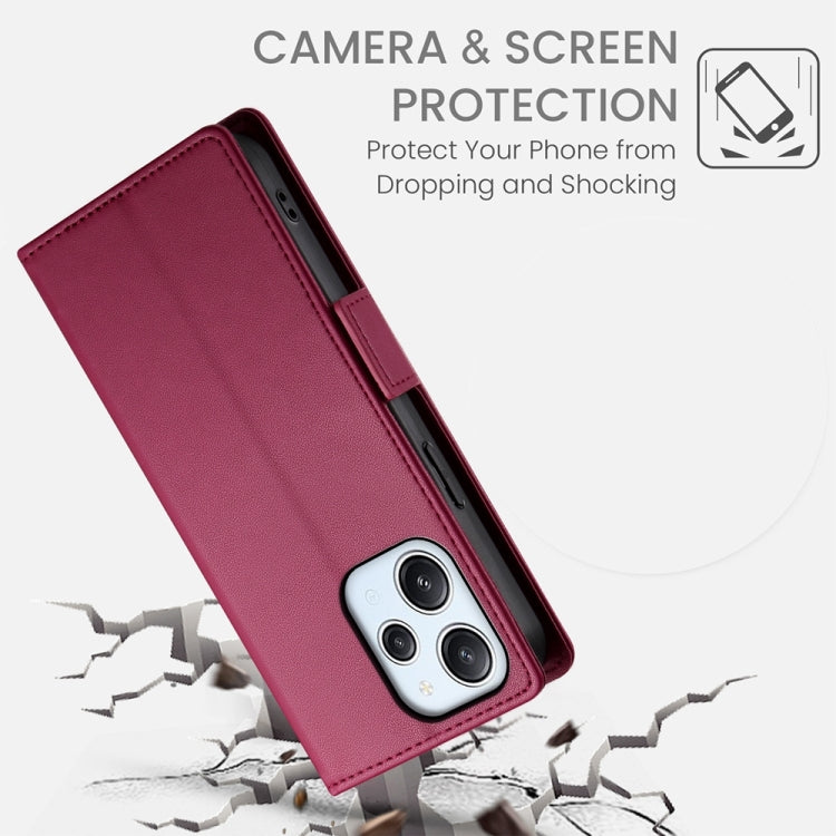 For Xiaomi Redmi 12 4G/5G / Note 12R Side Buckle Magnetic Frosted Leather Phone Case