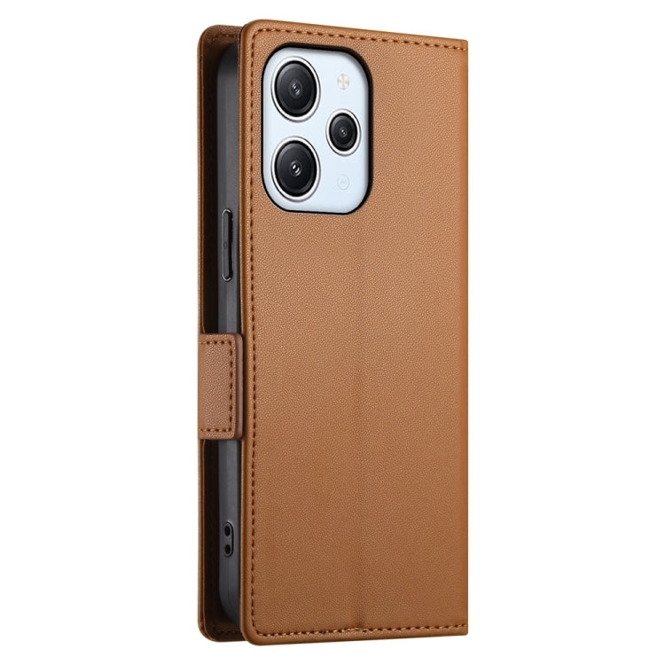 For Xiaomi Redmi 12 4G/5G / Note 12R Side Buckle Magnetic Frosted Leather Phone Case