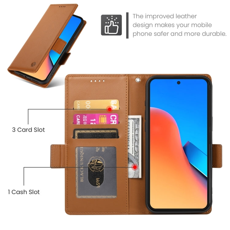 For Xiaomi Redmi 12 4G/5G / Note 12R Side Buckle Magnetic Frosted Leather Phone Case