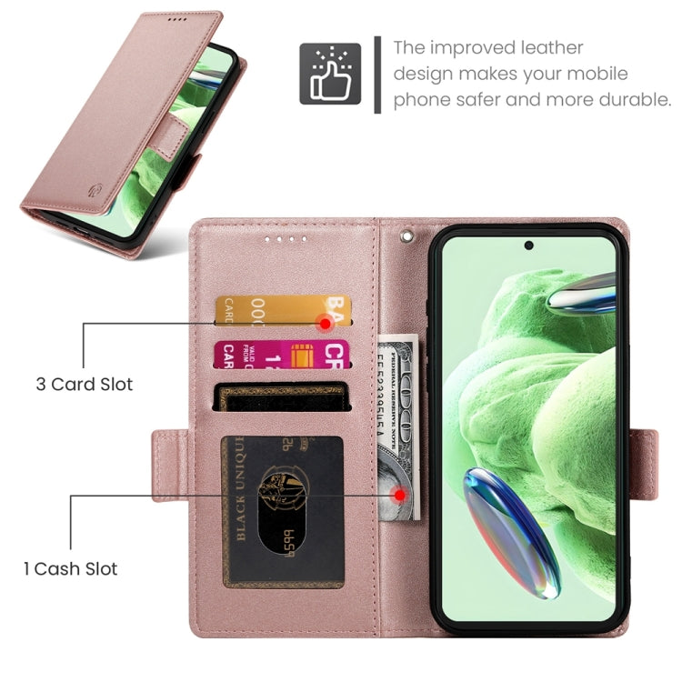 For Xiaomi Redmi Note 12 Global India Side Buckle Magnetic Frosted Leather Phone Case