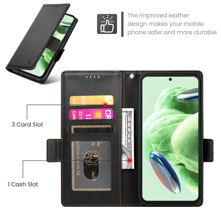 For Xiaomi Redmi Note 12 Global India Side Buckle Magnetic Frosted Leather Phone Case