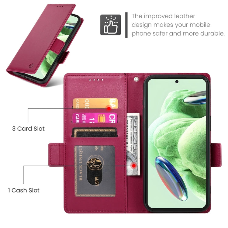 For Xiaomi Redmi Note 12 Global India Side Buckle Magnetic Frosted Leather Phone Case