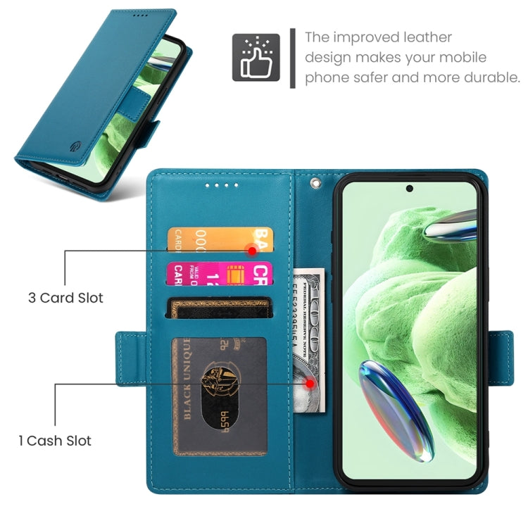For Xiaomi Redmi Note 12 Global India Side Buckle Magnetic Frosted Leather Phone Case