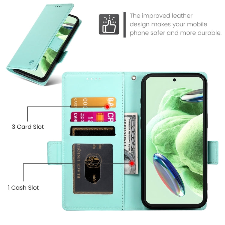 For Xiaomi Redmi Note 12 Global India Side Buckle Magnetic Frosted Leather Phone Case