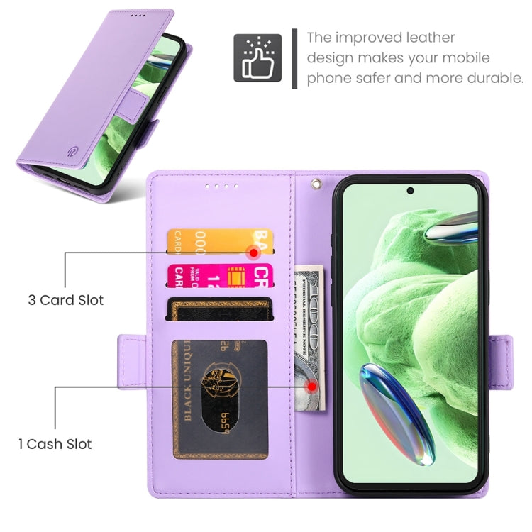 For Xiaomi Redmi Note 12 Global India Side Buckle Magnetic Frosted Leather Phone Case