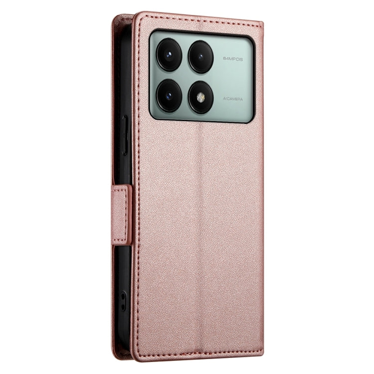 For Xiaomi Poco X6 Pro 5G Global Side Buckle Magnetic Frosted Leather Phone Case