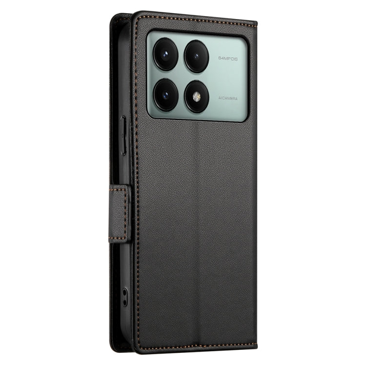 For Xiaomi Poco X6 Pro 5G Global Side Buckle Magnetic Frosted Leather Phone Case