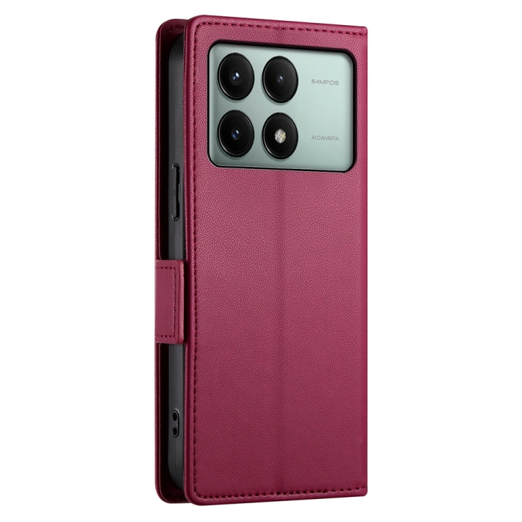 For Xiaomi Poco X6 Pro 5G Global Side Buckle Magnetic Frosted Leather Phone Case