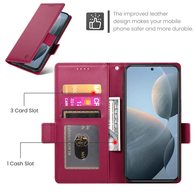 For Xiaomi Poco X6 Pro 5G Global Side Buckle Magnetic Frosted Leather Phone Case