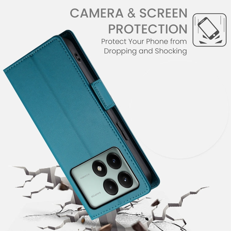 For Xiaomi Poco X6 Pro 5G Global Side Buckle Magnetic Frosted Leather Phone Case